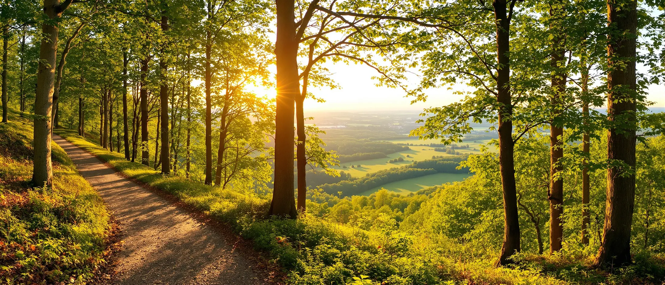 Waldweg am Albtrauf im Abendlicht